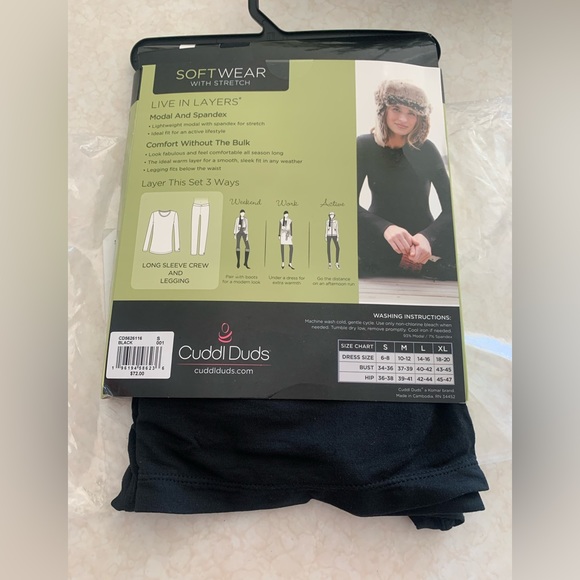 NEW Women's Cuddl Duds Under Scrubs Crewneck Top and Bottom Set Size:Small - Picture 6 of 7